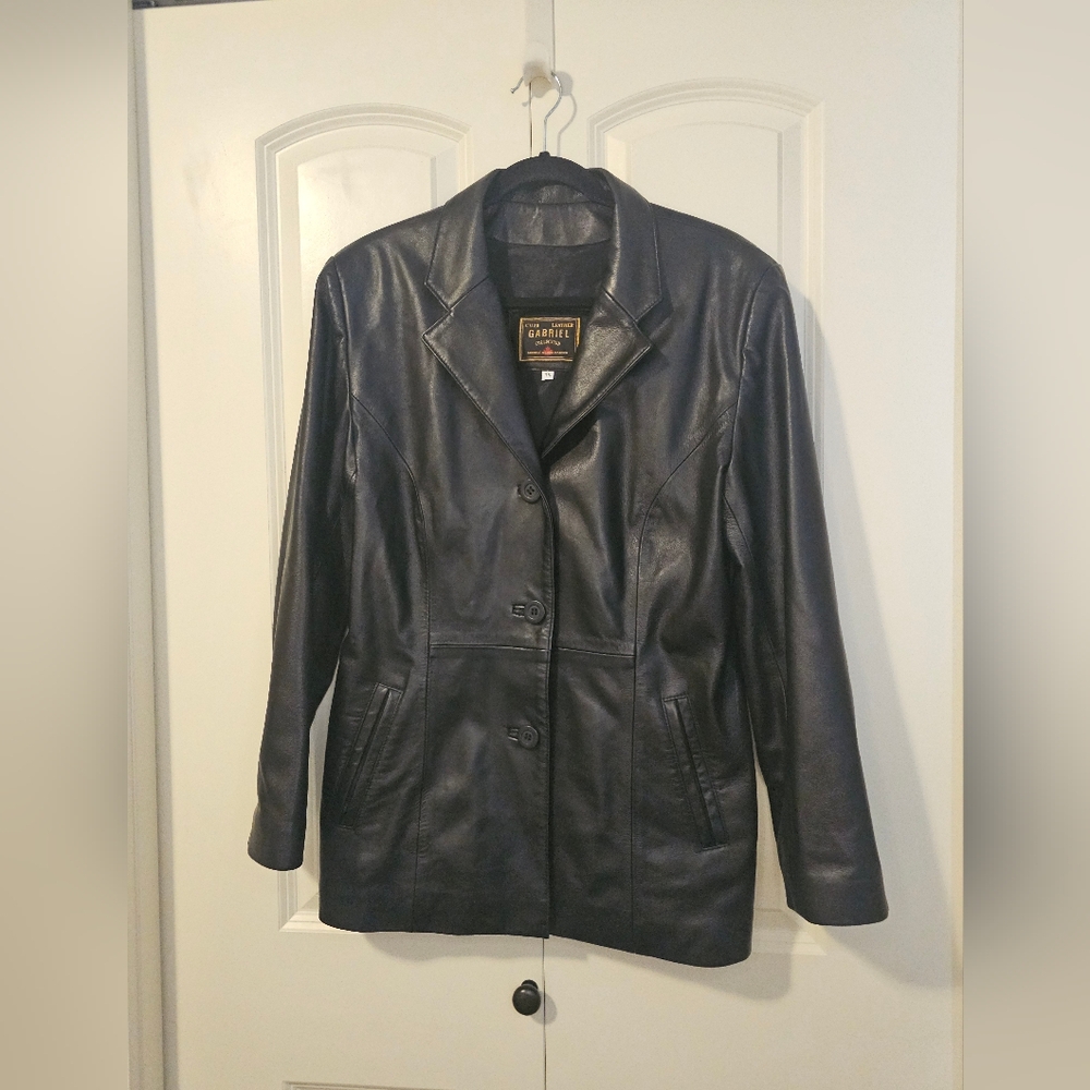 Gabriel Collection Women's Soft Black Leather Jacket Like New Classy Style SZ L